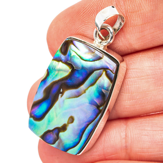 Abalone Shell Pendant 1 1/2" (.925 Sterling Silver)