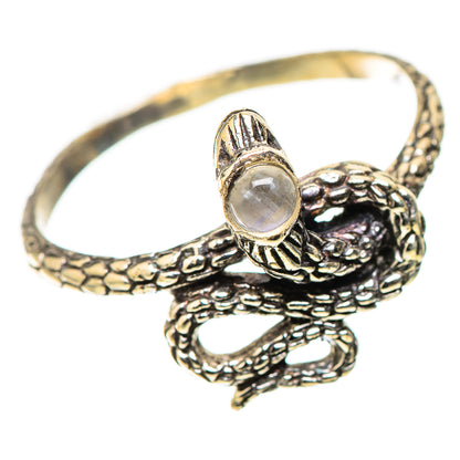 Rainbow Moonstone Snake Dainty Ring Size 8 (925 Sterling Silver) RING138198