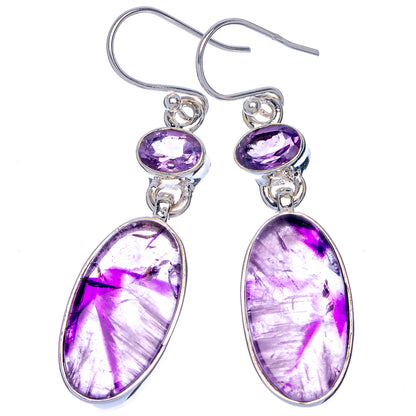 Star Amethyst, Amethyst Earrings 1 7/8" (925 Sterling Silver) E433120