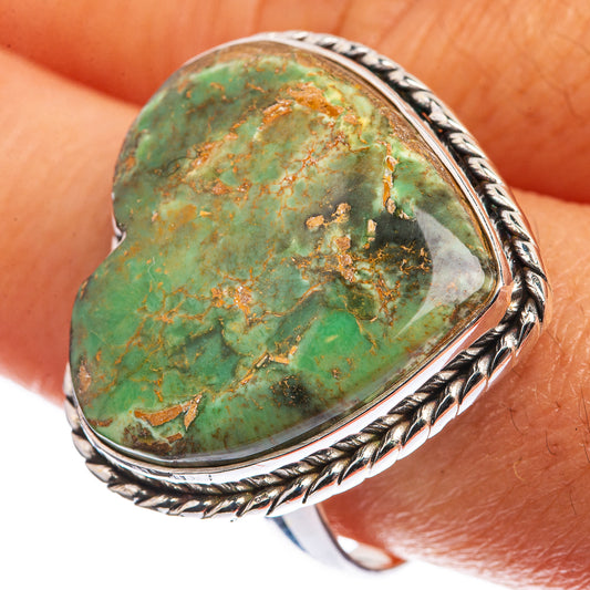 Large Tibetan Turquoise 925 Sterling Silver Ring Size 10