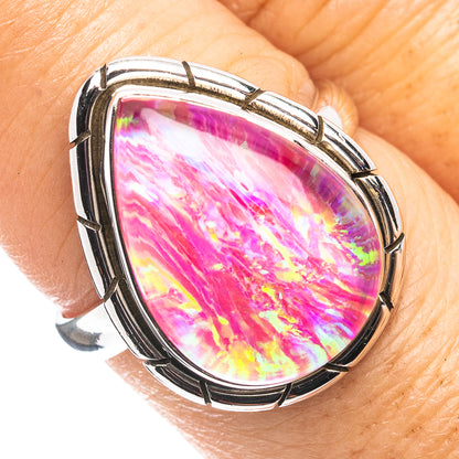 Pink Triplet Opal Ring Size 7.75 (.925 Sterling Silver)