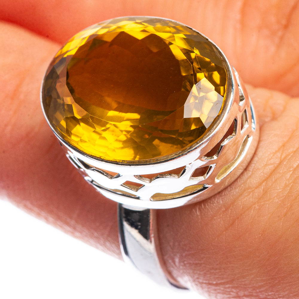 Faceted Citrine Ring Size 7 (925 Sterling Silver) R144150