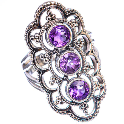 Faceted Amethyst Ring Size 5.75 (925 Sterling Silver) R142849