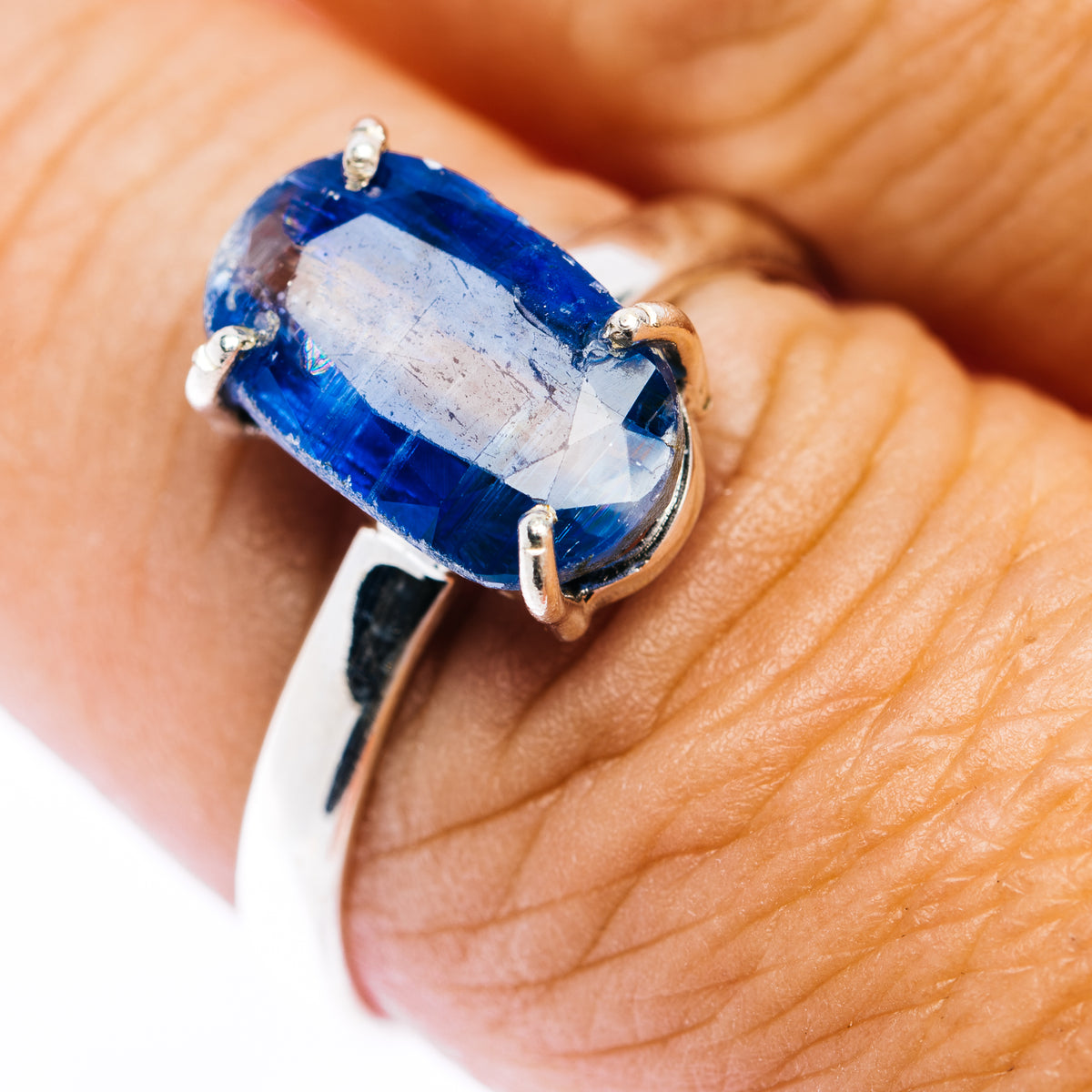 Faceted Kyanite Ring Size 9.5 (.925 Sterling Silver)