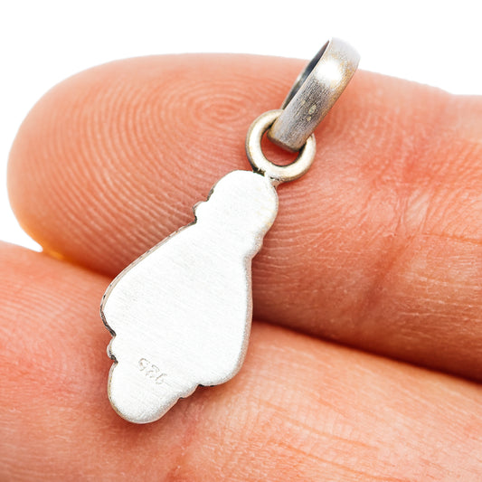 Silver stamped pendant back with loop bail, .925 finish