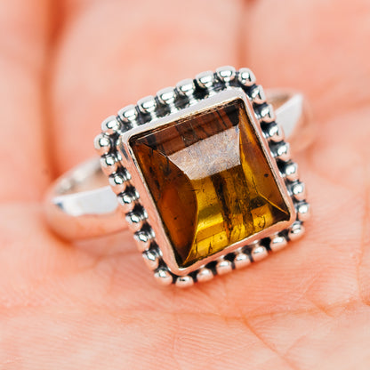 Premium Orange Tourmaline Ring Size 9 (.925 Sterling Silver)