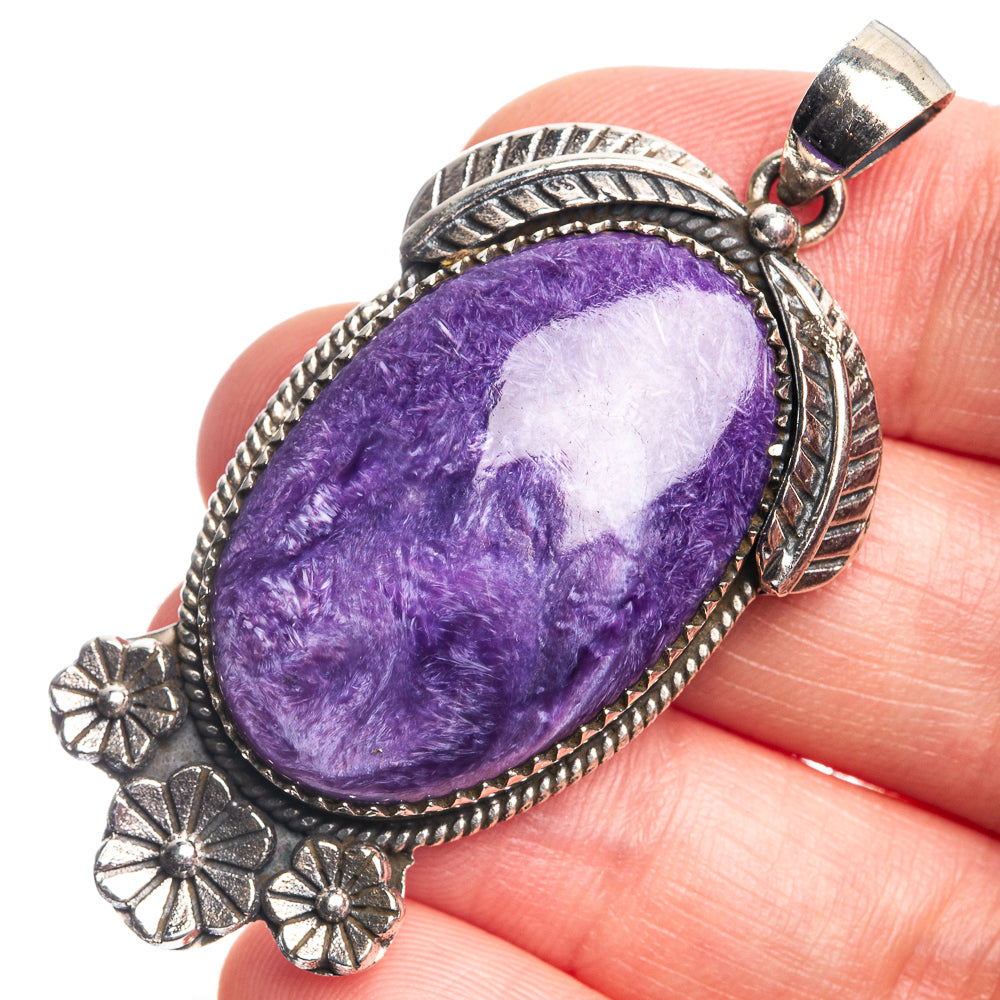 Charoite Pendant 2 1/8" (925 Sterling Silver) P39092