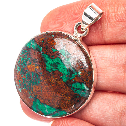 Cuprite Chrysocolla Pendant 1 5/8" (.925 Sterling Silver)