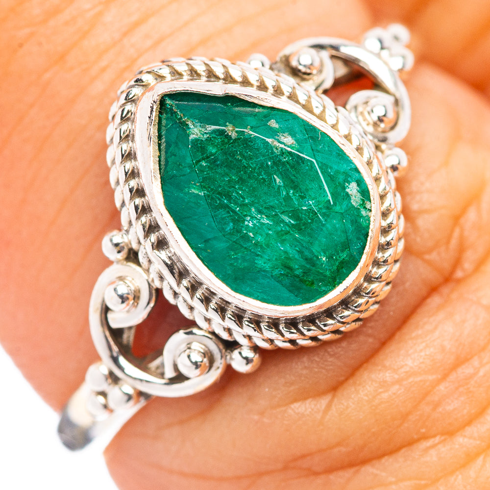 Dainty Green Sillimanite Ring Size 7 (.925 Sterling Silver)