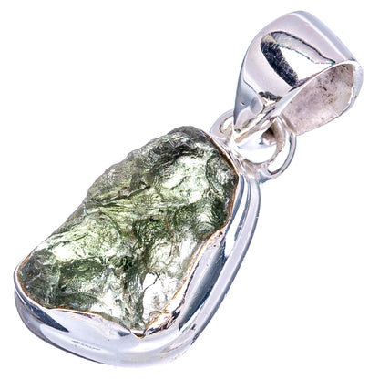 Rare Moldavite Pendant 7/8" (.925 Sterling Silver)