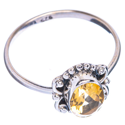 Faceted Citrine Dainty Ring Size 8.25 (925 Sterling Silver) R1082