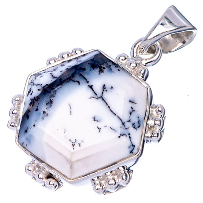 Premium Dendritic Opal Pendant 1 1/8" (925 Sterling Silver) P41160