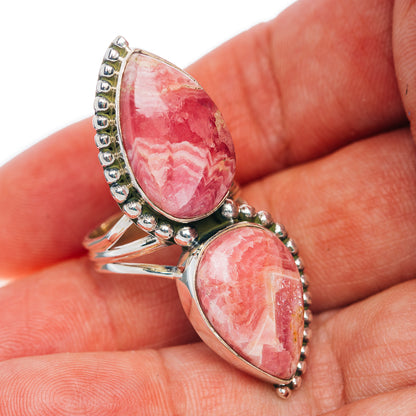 Premium 2-Gemstone Rhodochrosite Ring Size 7 (.925 Sterling Silver)