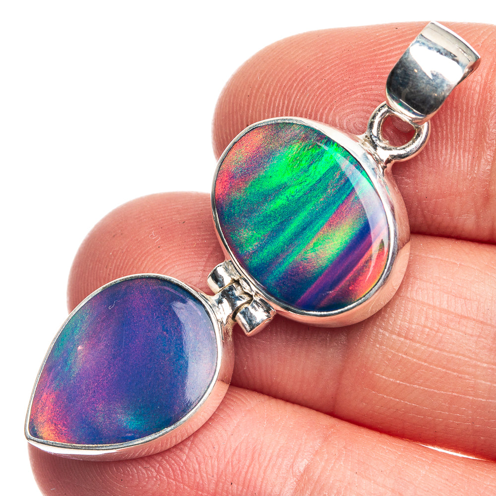 Aura Opal Pendant 1 3/4" (925 Sterling Silver) P39209