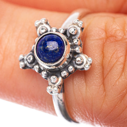 Lapis Lazuli Dainty Ring Size 6.25 (925 Sterling Silver) R145204