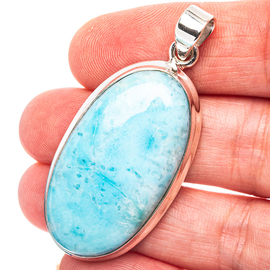 Larimar Pendant 2" (.925 Sterling Silver)
