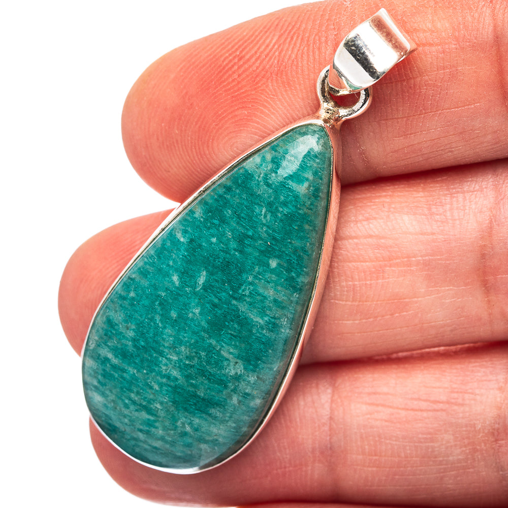 Amazonite Pendant 1 7/8" (.925 Sterling Silver)