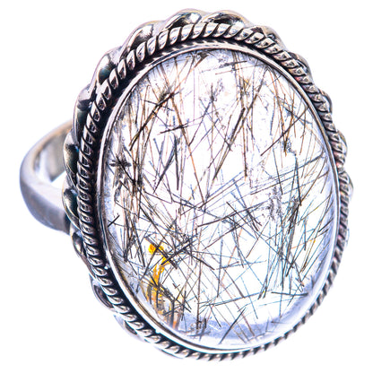 Large Tourmalinated Quartz Ring Size 9.5 (925 Sterling Silver) R142325