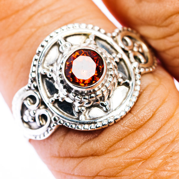Garnet Filigree Ring Size 9 (.925 Sterling Silver)