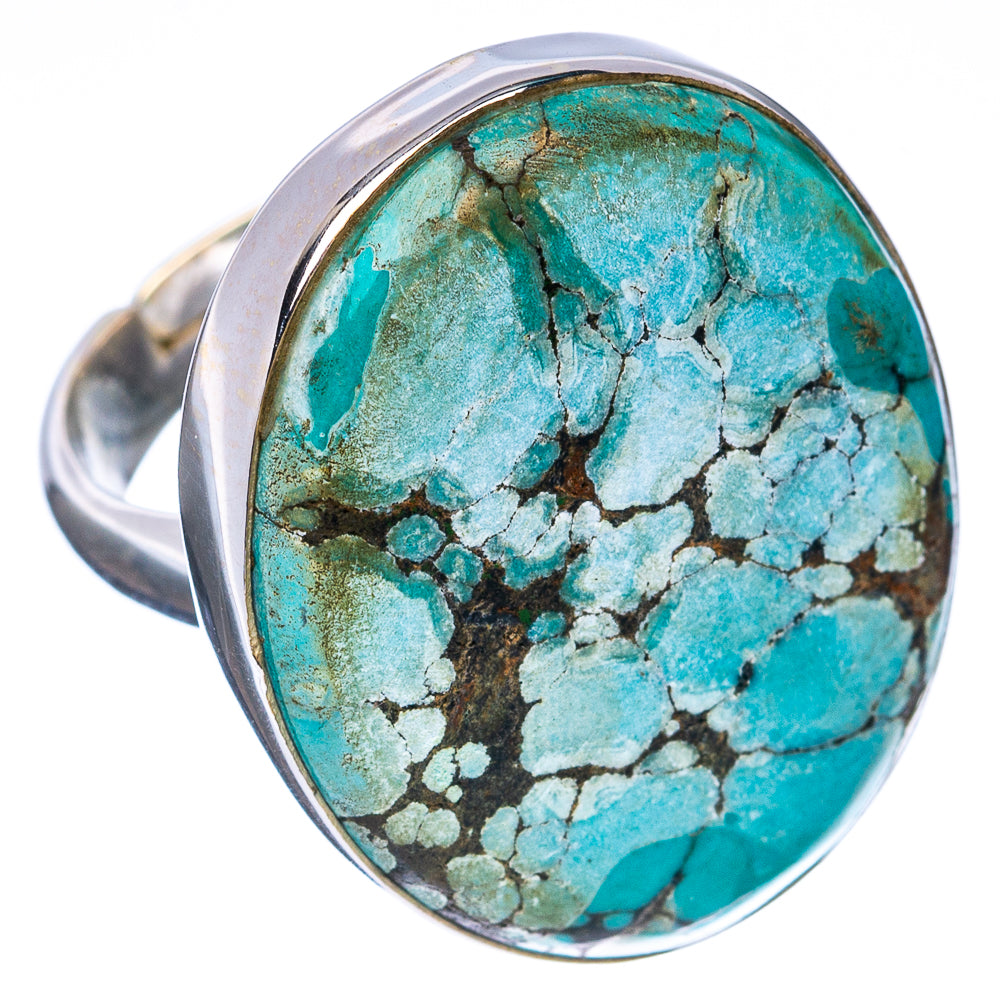 Premium Tibetan Turquoise Ring Size 6 Adjustable (.925 Sterling Silver)