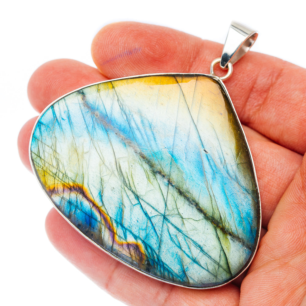 Gigantic Premium Spectrolite Pendant 2 1/2" (.925 Sterling Silver) PD52327