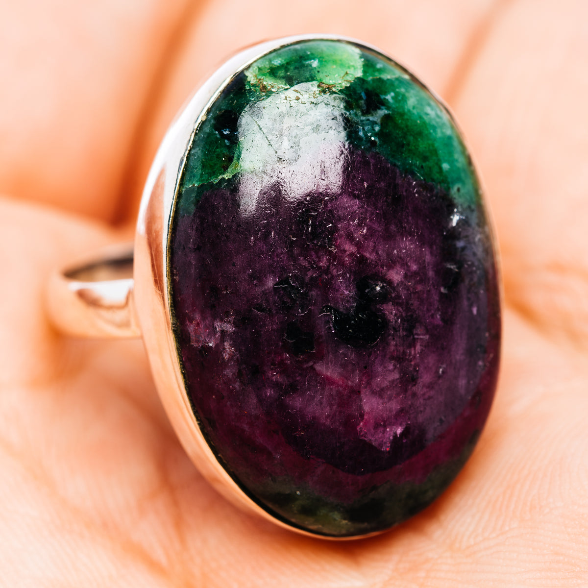 Fire Ruby Zoisite Ring Size 9.5 (.925 Sterling Silver)
