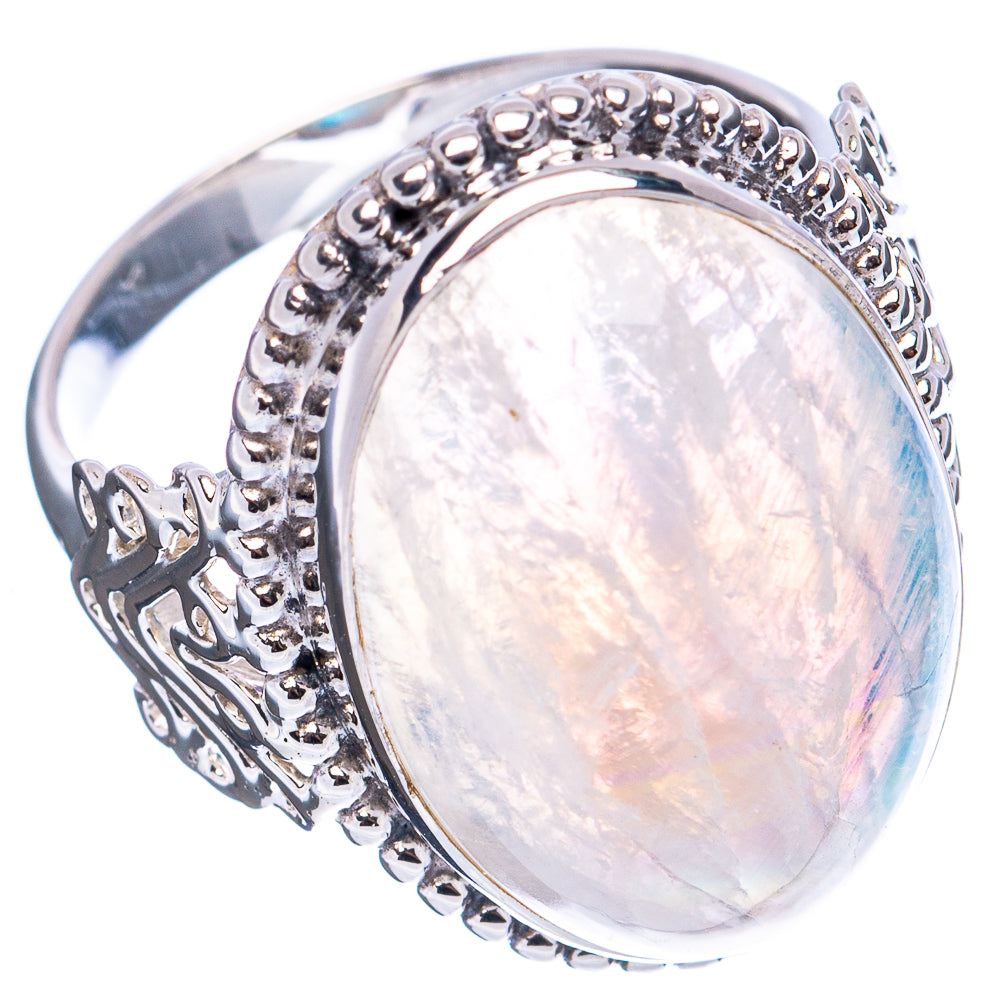 Signature Rainbow Moonstone Ring Size 8.75 (.925 Sterling Silver)