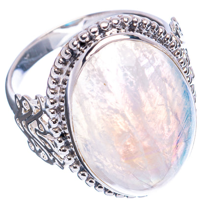 Signature Rainbow Moonstone Ring Size 8.75 (.925 Sterling Silver)