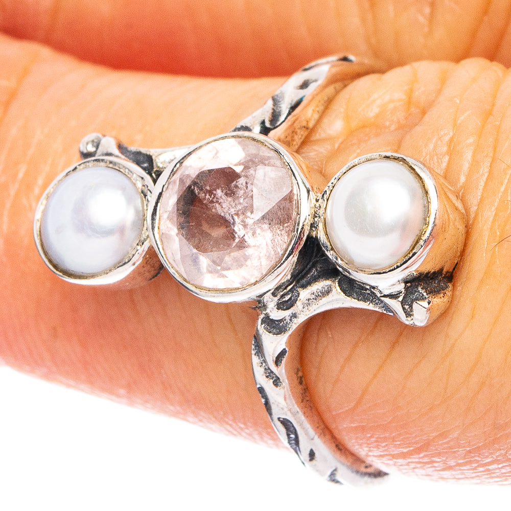 White Quartz, Cultured Pearl 925 Sterling Silver Ring Size 6.75 (925 Sterling Silver) R6251