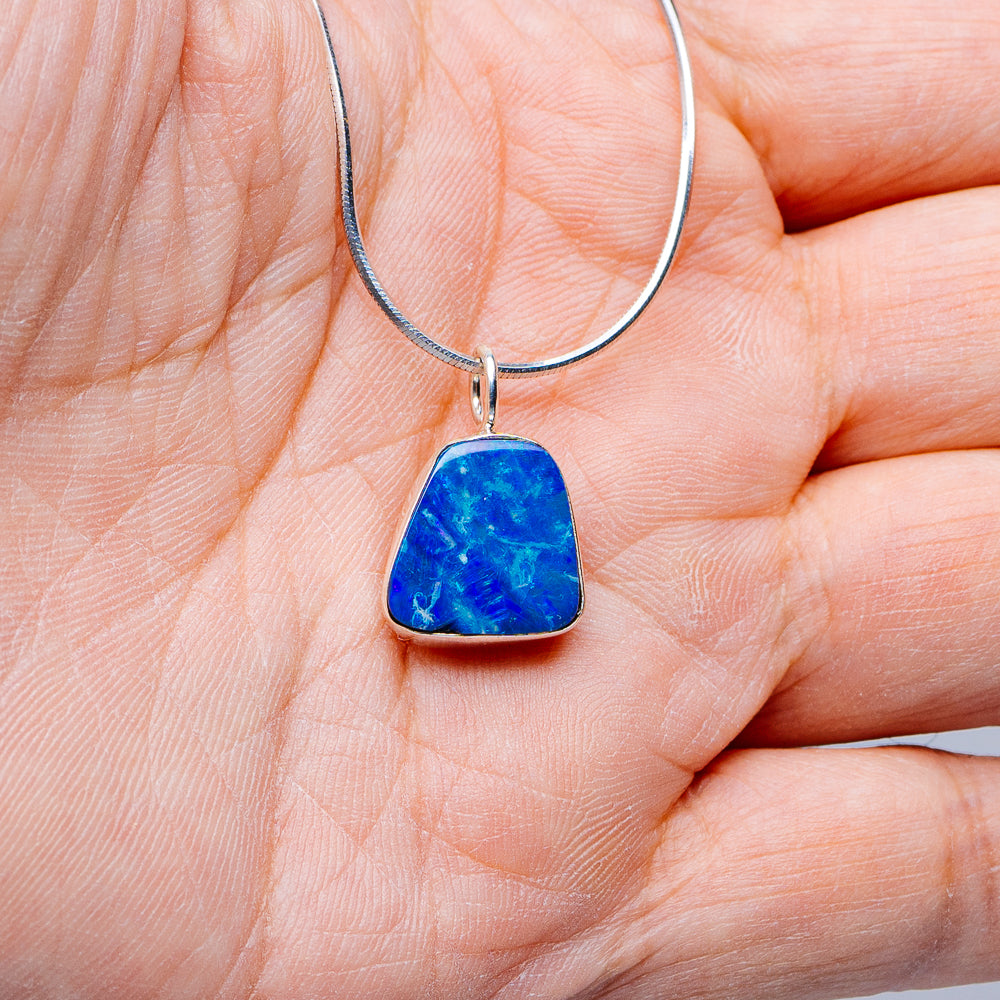 Australian Fire Opal Necklace 16" (.925 Sterling Silver)