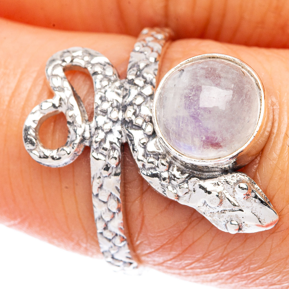Value Rainbow Moonstone Snake Ring Size 6.75 (925 Sterling Silver) R3277