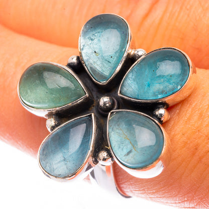 Large Blue Fluorite Ring Size 8 (925 Sterling Silver) R141648