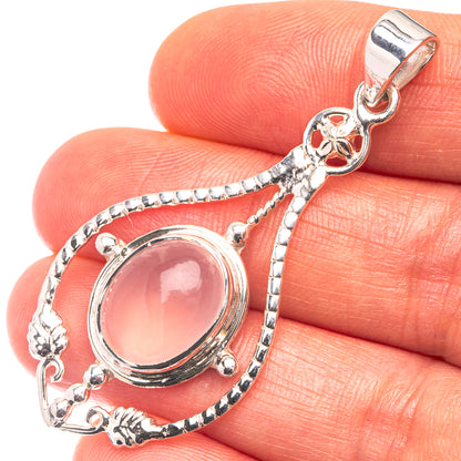 Premium Rose Quartz Pendant 2" (925 Sterling Silver) P38755