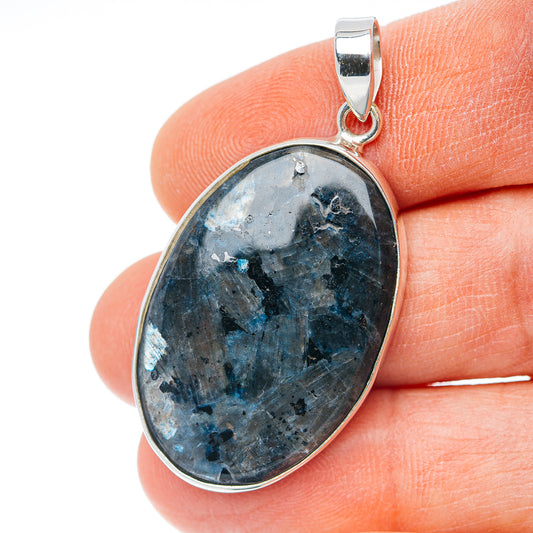 Premium Larvikite Pendant 1 3/4" (.925 Sterling Silver) Carat