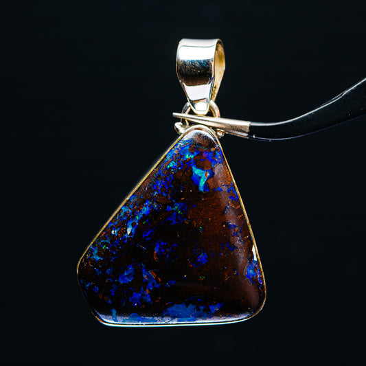 Premium Australian Boulder Opal Pendant 1 5/8" (.925 Sterling Silver)