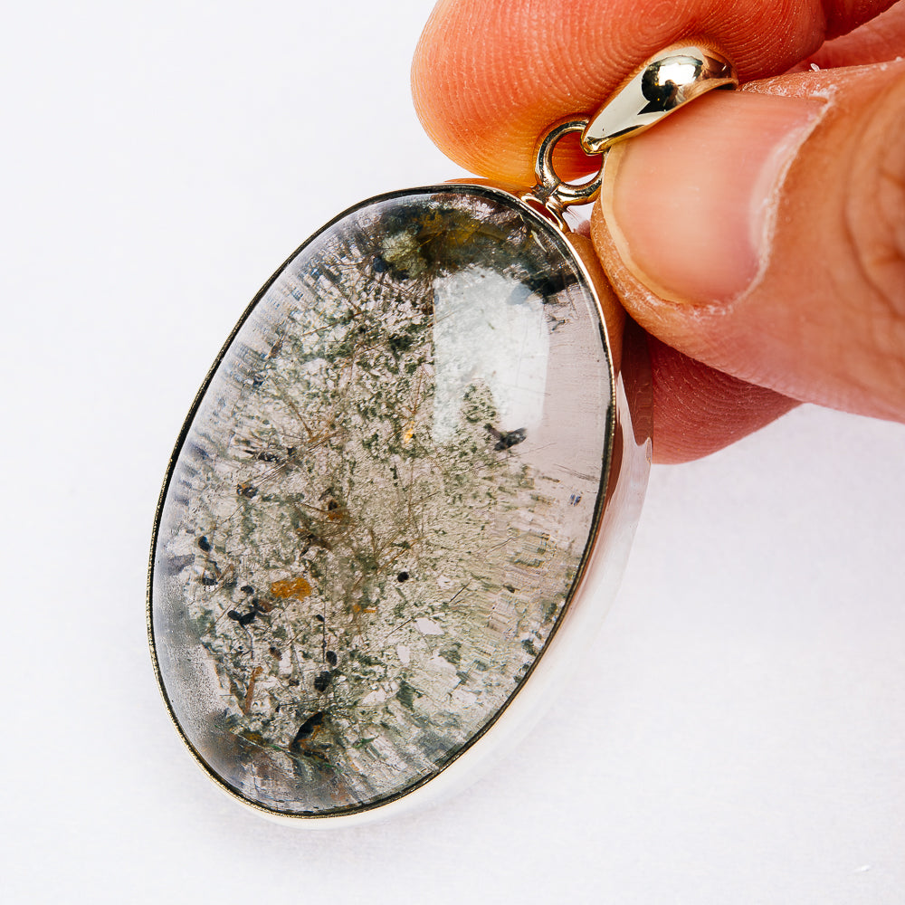 Garden Quartz Pendant 2" (German Silver)