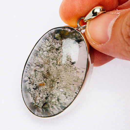 Garden Quartz Pendant 2" (German Silver)