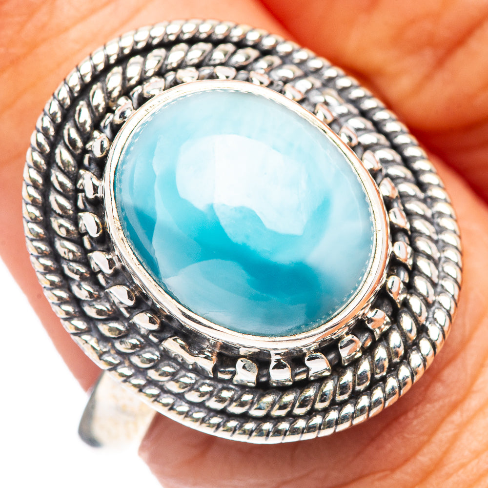 Larimar Ring Size 8 (.925 Sterling Silver)