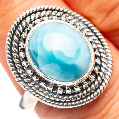 Larimar Ring Size 8 (.925 Sterling Silver)