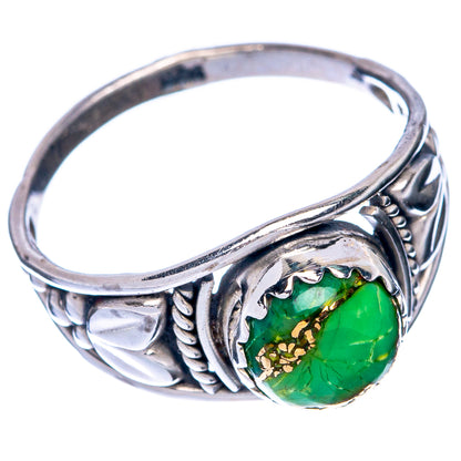Green Copper Composite Turquoise Dainty Ring Size 6 (925 Sterling Silver) R145067