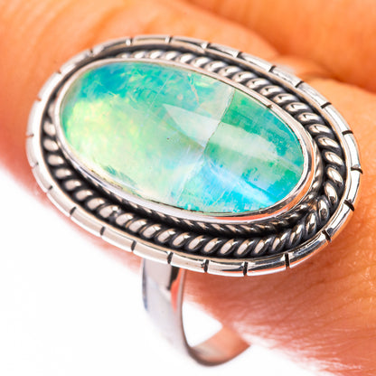 Green Moonstone Ring Size 11.25 (925 Sterling Silver) R140753