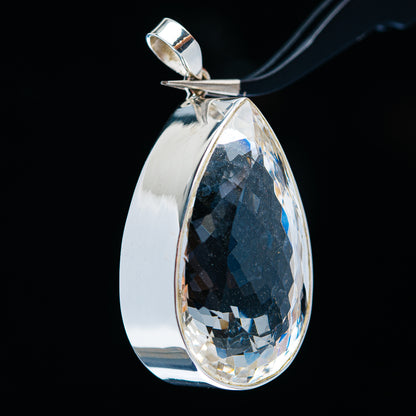 118.1ct Huge Faceted White Quartz Pendant 2" (.925 Sterling Silver)