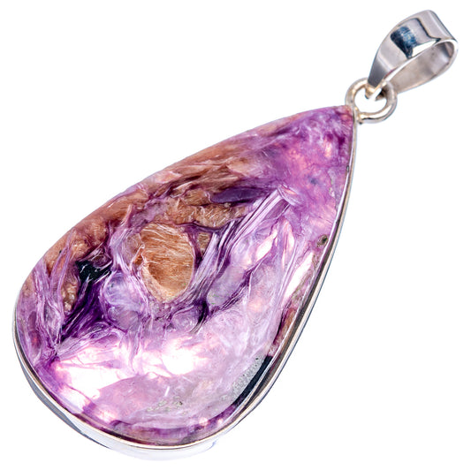 Premium Charoite Pendant 2 1/8" (.925 Sterling Silver)