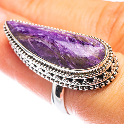 Large Charoite Ring Size 6 (925 Sterling Silver) R142752