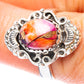 Kingman Pink Dahlia Turquoise Ring Size 7 (925 Sterling Silver) R3980