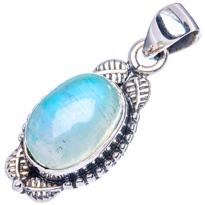 Green Moonstone Pendant 1 1/8" (925 Sterling Silver) P42484