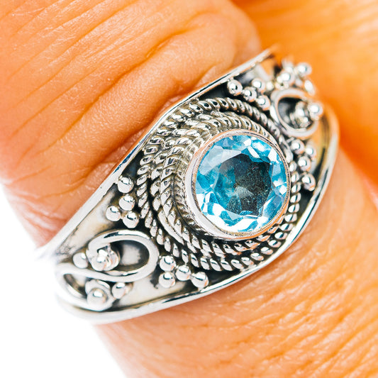 Blue Topaz Cocktail Ring Size 8.75 (.925 Sterling Silver)