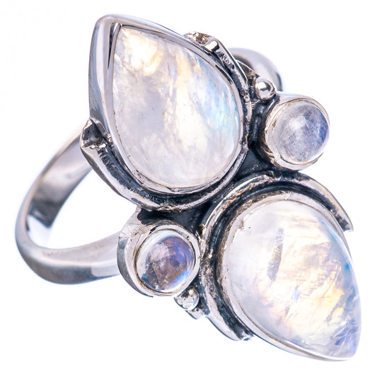 Premium Rainbow Moonstone 925 Sterling Silver Ring Size 7.75 Ana Co R3645