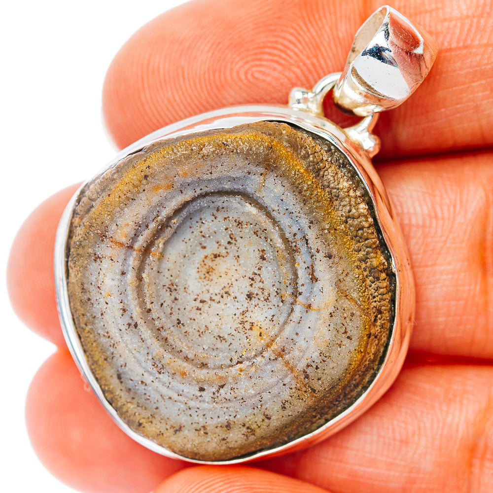 Agate Druzy Pendant 1 5/8" (.925 Sterling Silver)