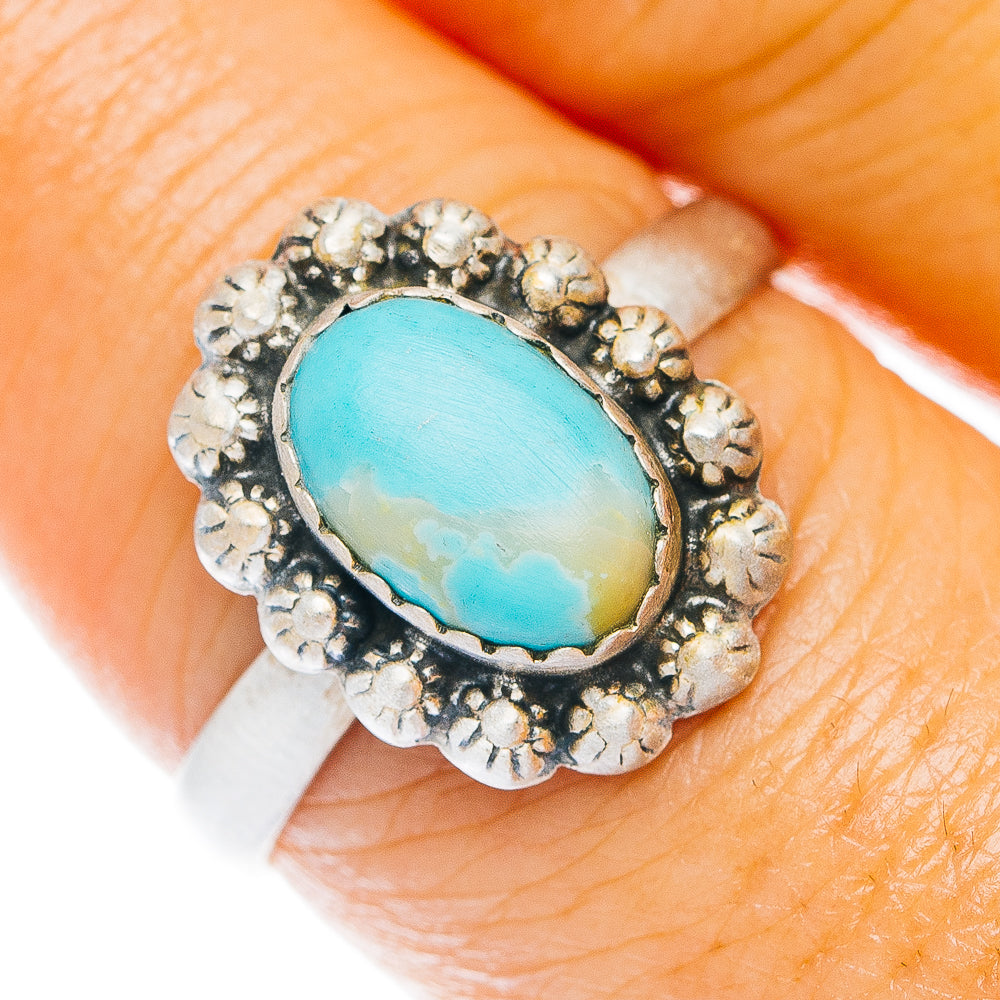 Santa Maria Turquoise Ring Size 8 (.925 Sterling Silver)